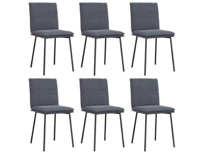 KGHERMDF Esszimmerstühle 6 STK. Dunkelgrau Samt Metallgestell, Holzbeine, Dicke Polsterung, Vielseitig für Esszimmer und Wohnzimmer
