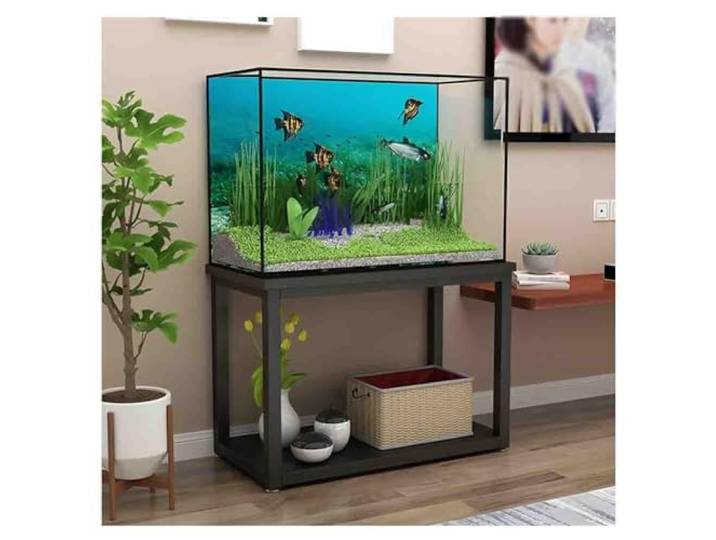 Aquarium-Ständer, rutschfester Terrarium-Tankhalter, Metall, Reptilien-Tankständer, doppellagiges Aufbewahrungsregal, Verwendung für Zuhause, Schlafzimmer, Eckbüro, Tank nicht im Lieferumfang