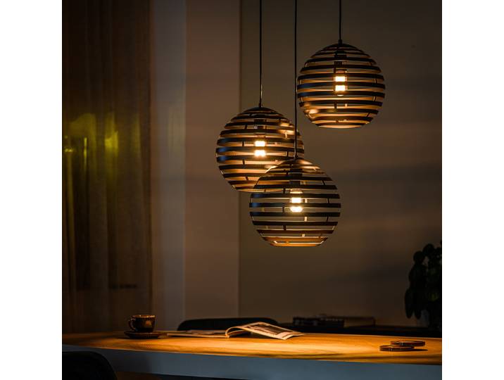BASE Hanglamp Lando 3-lamps - Zwart