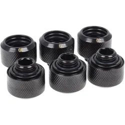 Alphacool 16mm Eiszapfen G1/4 Sixpack, Wasserkühlung Anschluss, Schwarz