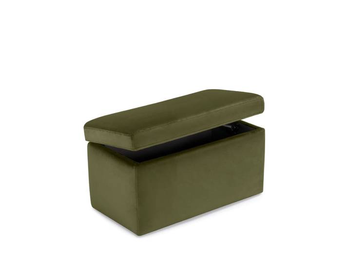 Banc conteneur fabriqué en Italie en velours vert 80x40 cm