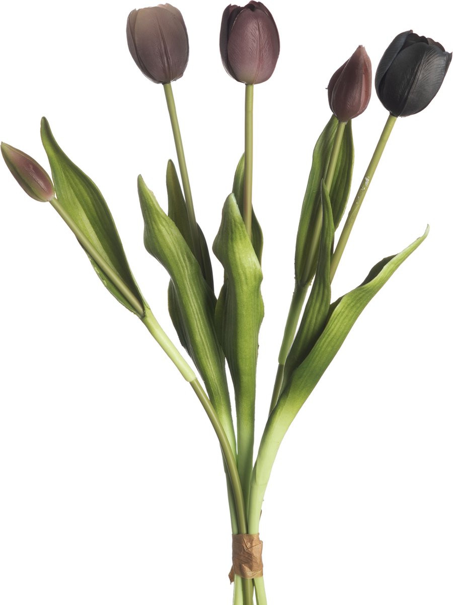 Set van 5 Mauve Real Touch kunst tulpen