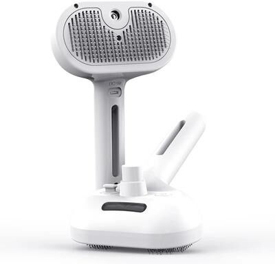 Inspire Essentials SilkySteam Pet Grooming Spray Brush white