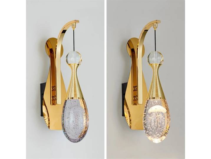 Applique murale en cristal au design nordique moderne et luxueux, luminaire décoratif d'intérieur, idéal pour un salon, un couloir ou une allée