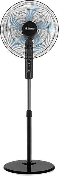 Ventilador de pie - Orbegozo SF 1140, 45 W, 3 Velocidades, 128 cm alto, Negro
