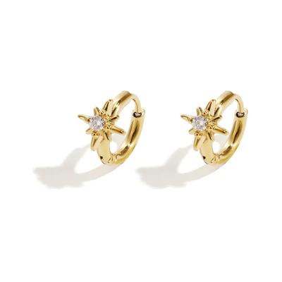Paar Creolen ADELIA´S "Ohrringe Creolen aus Edelstahl mit Sternanhänger", Damen, Gr. Damen, Edelstahl, goldfarben, Ohrringe, Trendige Modeschmuck-Creolen mit Sternanhänger