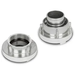 EBERTH 2" Fest- & Saugkupplung Set, Storz C, 59mm Innengewinde, 52mm Außendurchmesser, Aluminium mit Dichtung, Storz 52-C