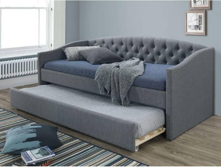 AKTION Graues Polsterbett ALESSIA 90 x 200 cm II. Wahl