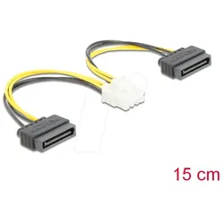 DELOCK 83020 - Kabel Power 2x 15 Pin SATA St. > 8 Pin EPS St. 15 cm