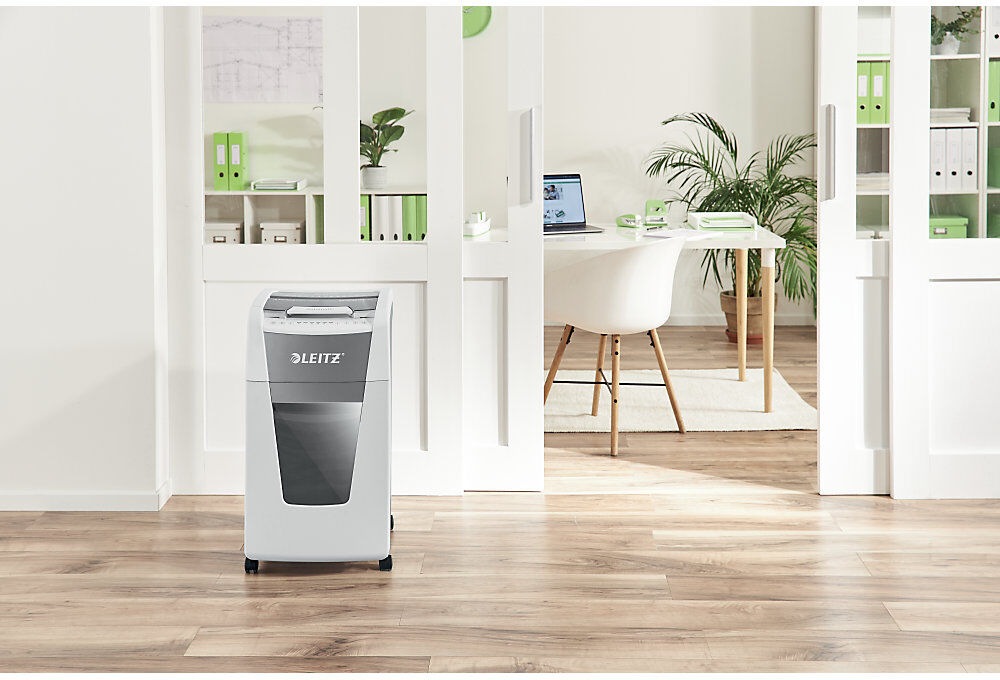 Aktenvernichter IQ Autofeed Office 300, Auffangvolumen 60 l, Partikel, 10 Blatt Leitz