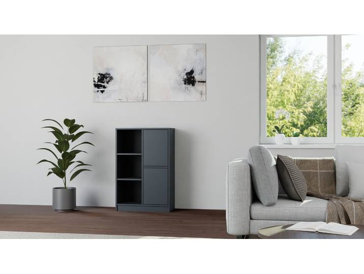 Schmales Highboard schwarz – gratis Magazin Premium Dekore Schwarz