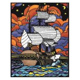 ColorVelvet Ausmalbild aus Samt, 47x35 Segelschiff (78319851)