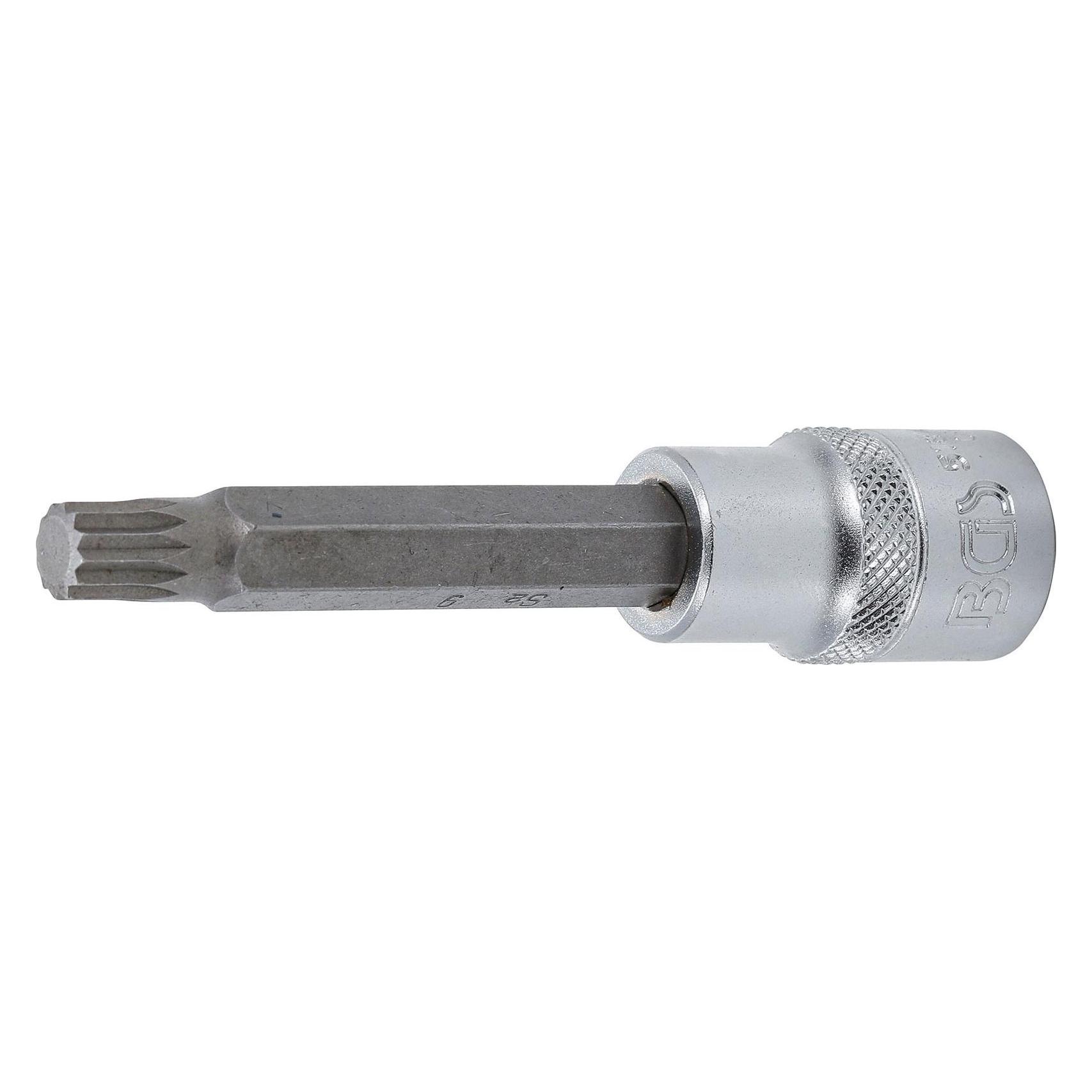BGS Bit-Einsatz Länge 100 mm Antrieb Innenvierkant 12,5 mm (1/2") Innenvielzahn (für XZN) M9 (5184-M9)