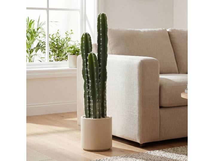 HOMCOM Cactus Artificiel 95cm avec Pot Maison Bureau