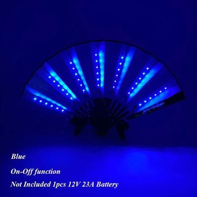 Inspire Essentials LED Neon Folding Fan Light Up Party Hand Fan For Events And Festivals 9