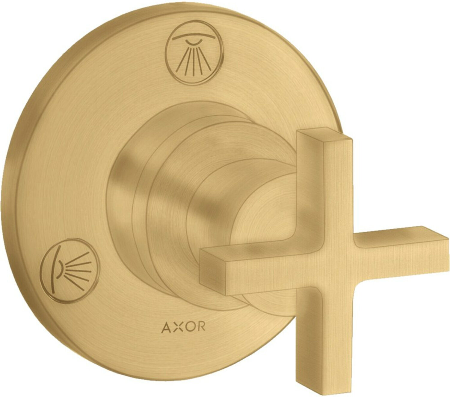 Hansgrohe Fertigmontageset Trio/Quattro UP-Ab- + Um-V, m Kreuz, brush. gol opt (39925250)