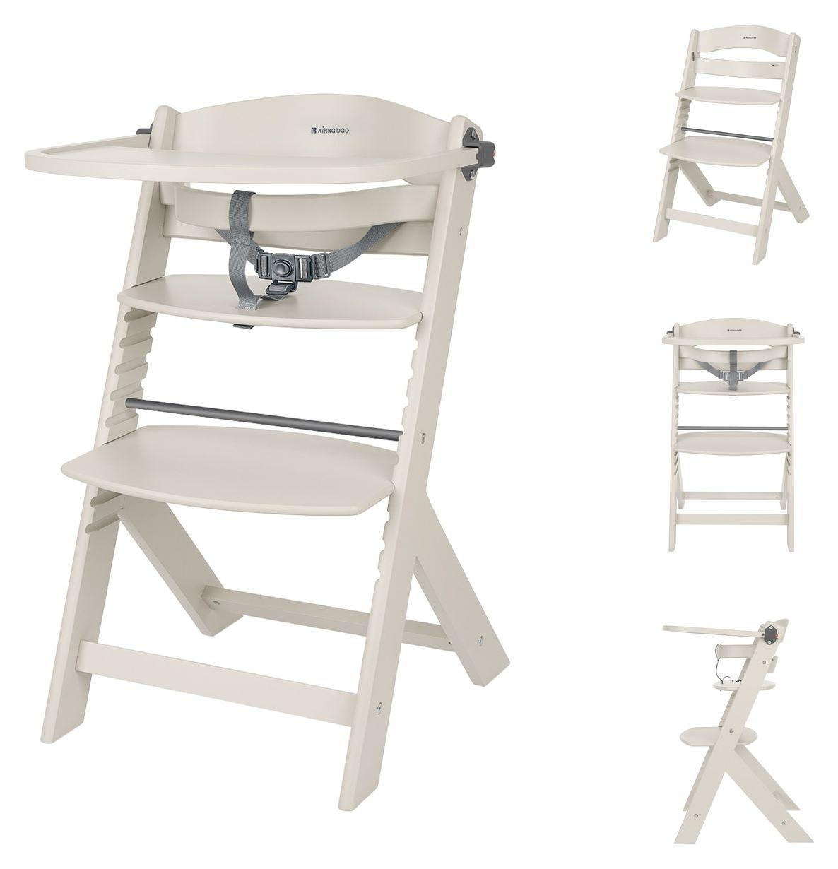 Kikkaboo Nordy kinderstoel met voetsteun en verstelbare zitting, beige