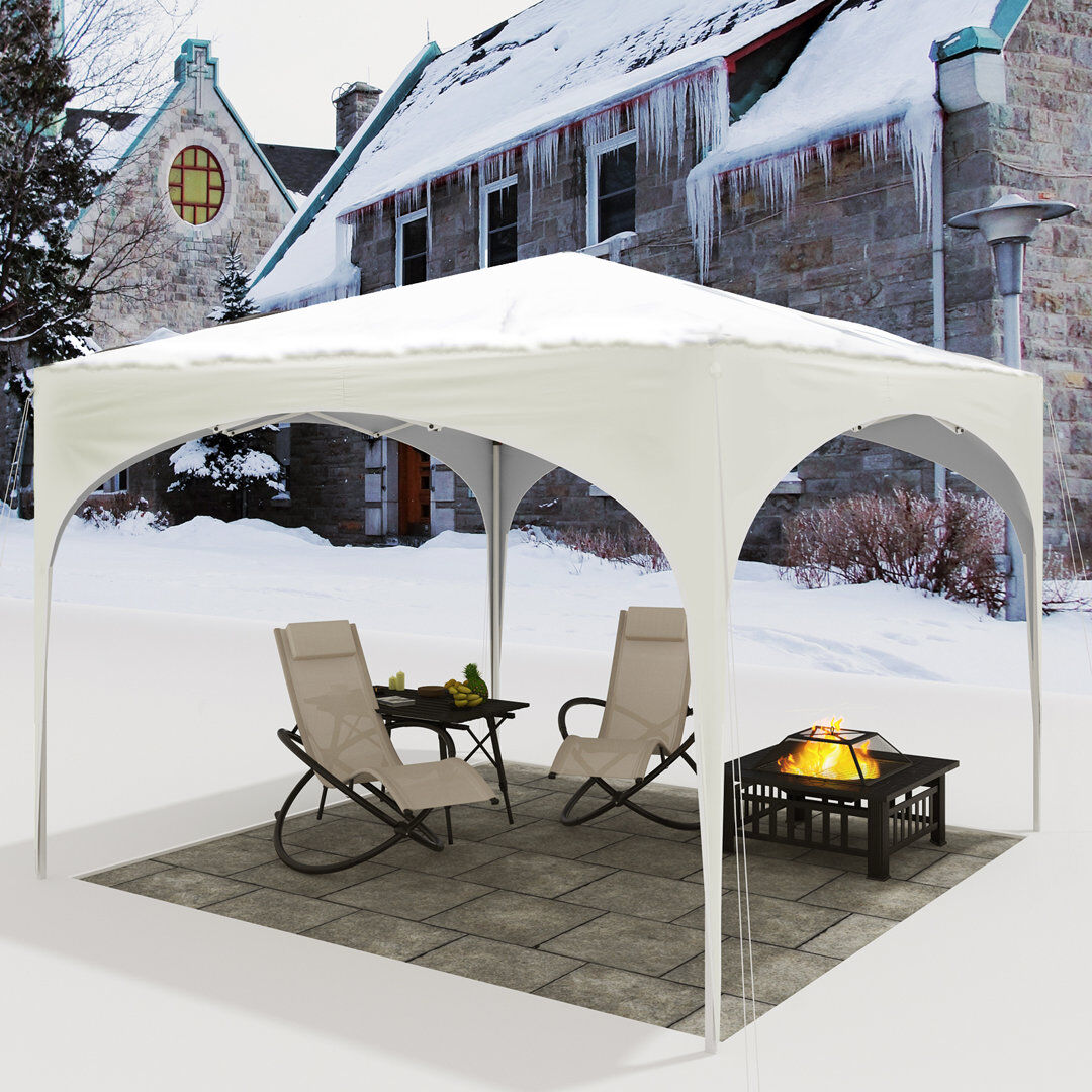 Dakota Fields Aralynn 3m W x 3m D Metal Pop-Up Party Tent Beige