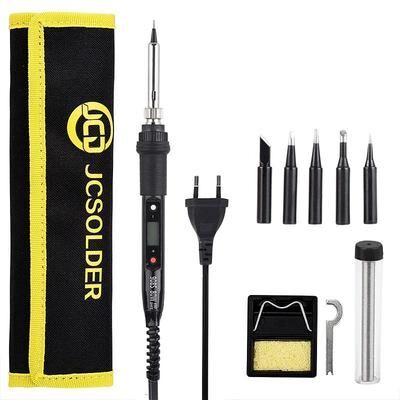 Uplifted Goods Adjustable Temperature Electric Soldering Iron Kit With LCD Display white 80w 110v eu Plug