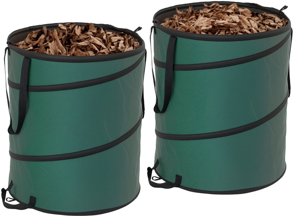 Outsunny Tuinafvalzak Set van 2 Pop-up 160 Liter - Groen