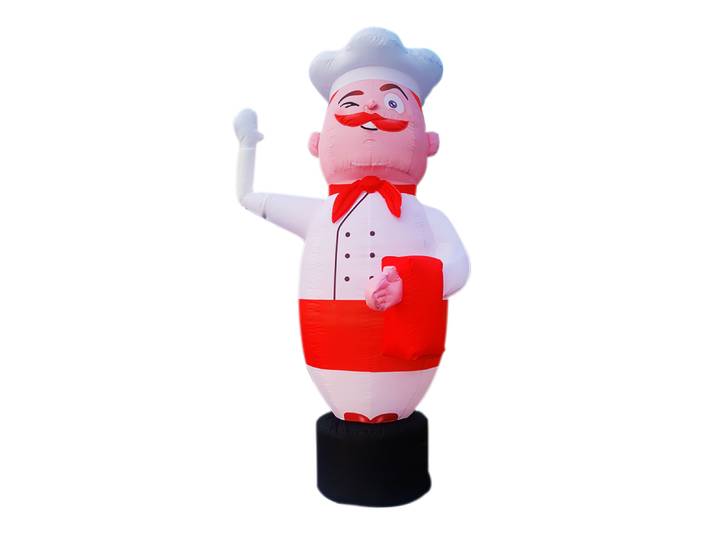 Danseur gonflable, figurine publicitaire gonflable, ballon publicitaire de bienvenue, chef gonflable agitant les mains pour restaurants et magasins