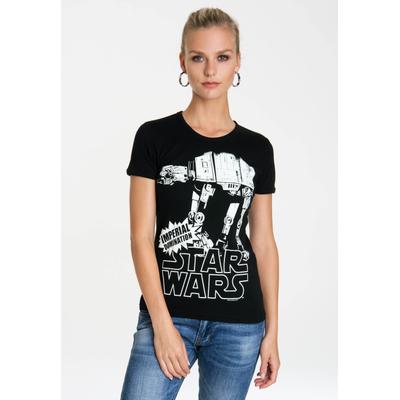 T-Shirt LOGOSHIRT "AT-AT", Damen, Gr. XXL, schwarz, 100% Baumwolle, bedruckt, normal, Rundhals, Shirts T-Shirt, mit lizenziertem Originaldesign