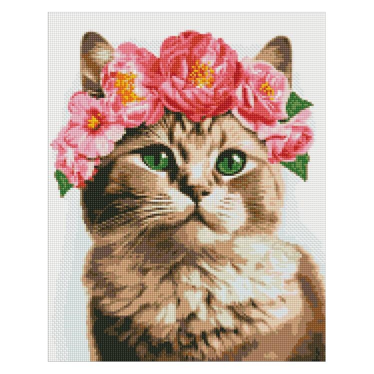 Ideyka Diamond Painting Anmutige Katze 40 x 50 mit Rahmen (AMO7664)