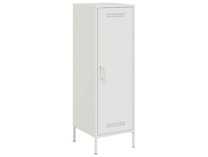LASWWQMRF Highboard Weiß 36x39x113 cm - Industrie Metallschrank 3 Fächer Schlanker Stahlschrank im Industrie-Look mit 3 geräumigen Ebenen. Ordnung für Wohnzimmer und Schlafzimmer leicht gemacht.