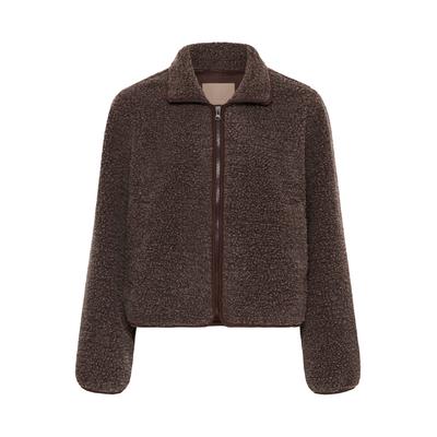Wintermantel CULTURE "Culture DK Jacke CUcatina", Damen, Gr. L, braun (coffee bean melange), Mäntel Wintermantel