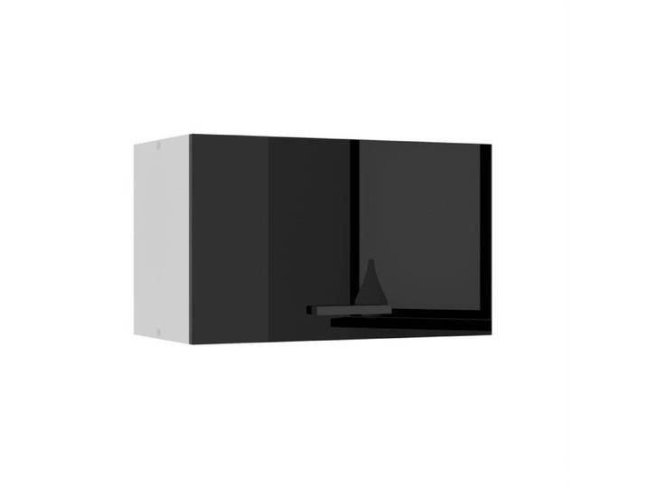 Meuble haut de cuisine - BELINI - SGP60 - Noir très brillant - 1 porte - 60 cm - Design contemporain