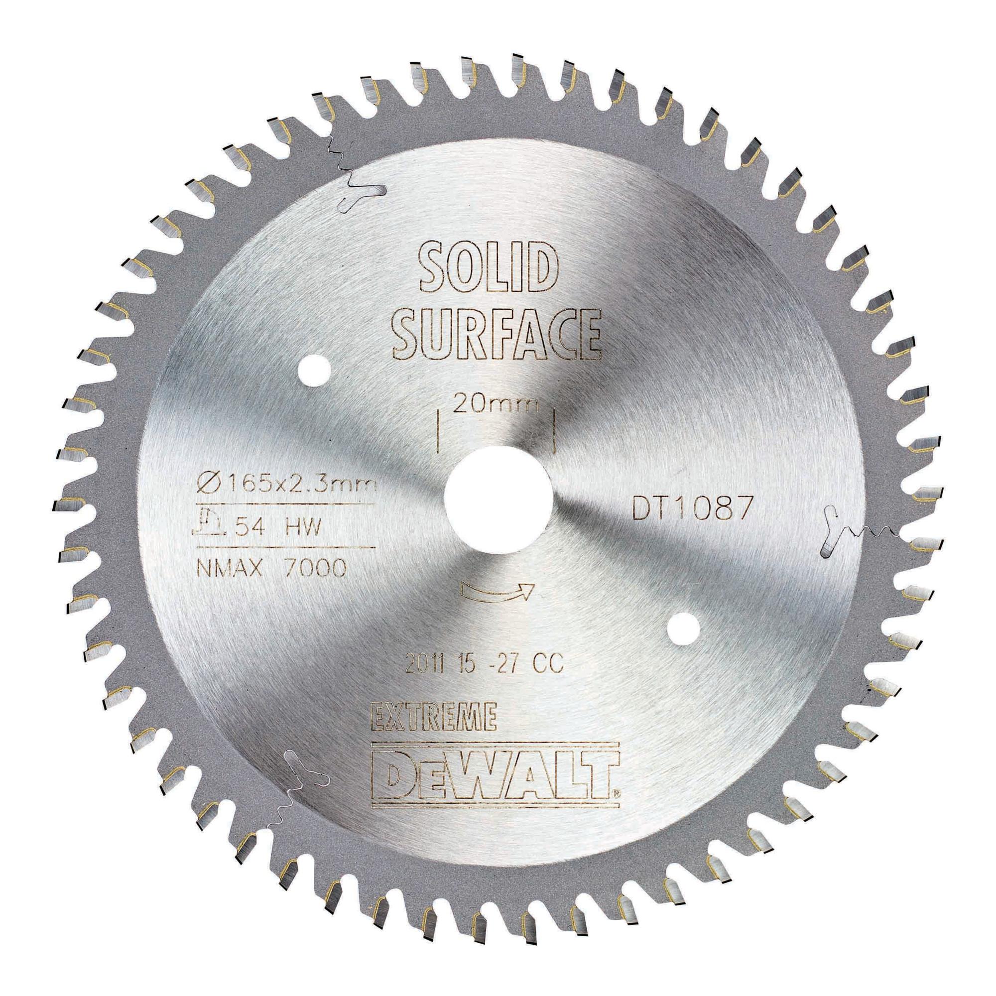 DEWALT Kreissägeblatt Handkreissäge 165/20 mm 54TFZ DT1087-QZ)