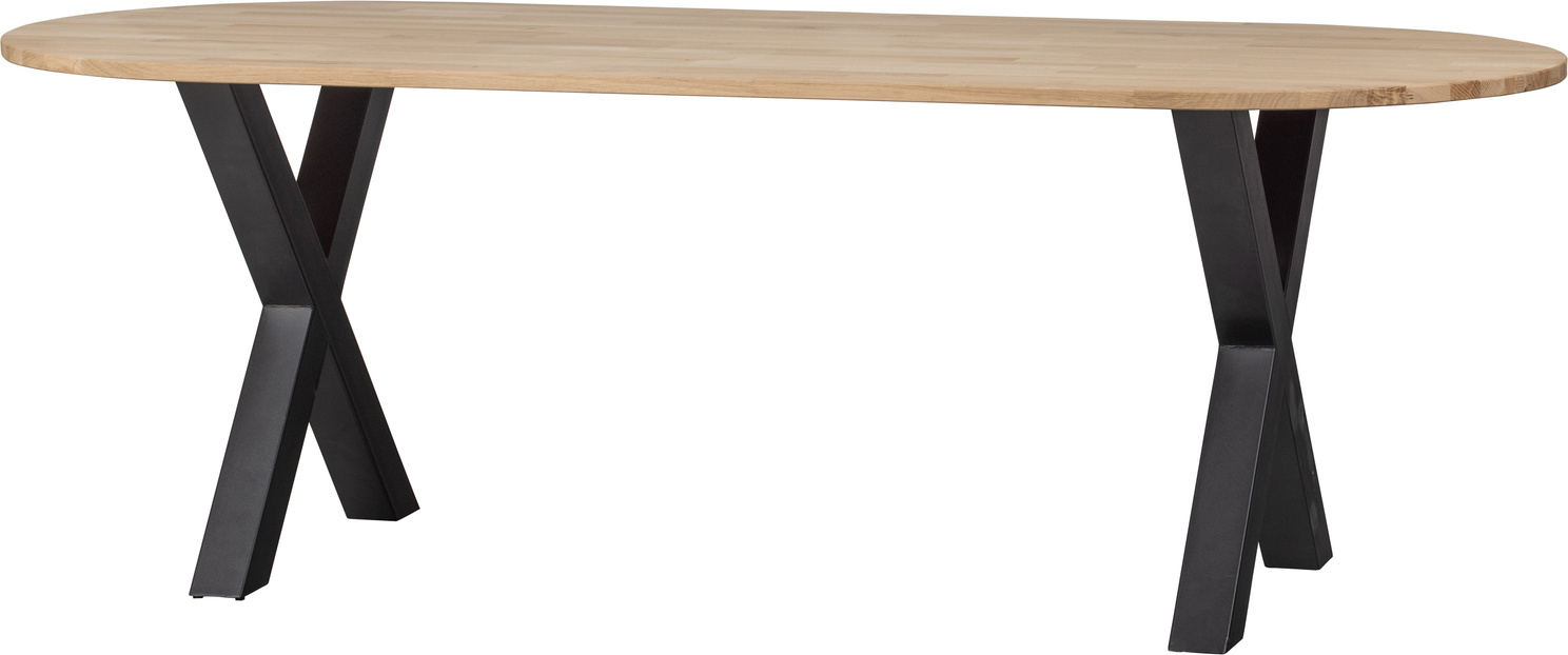 Woood Tablo Gartentisch Oval Aus Eichenholz, Alkmaar-Tischbein, Braun, 220 X 90 Cm