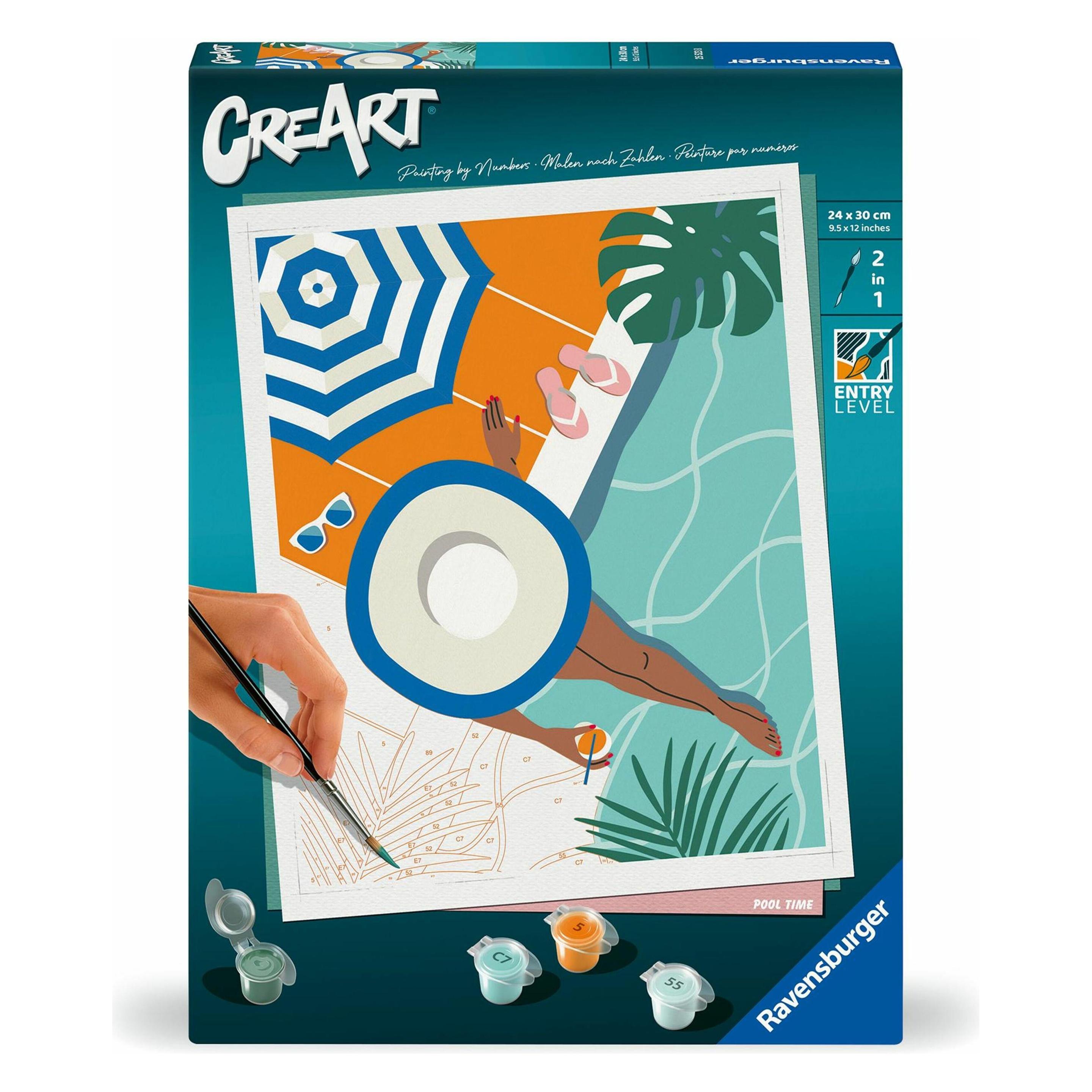 Ravensburger CreArt - Malen nach Zahlen 25523 - Poolzeit - ab 12 Jahren für Einsteiger (25523)