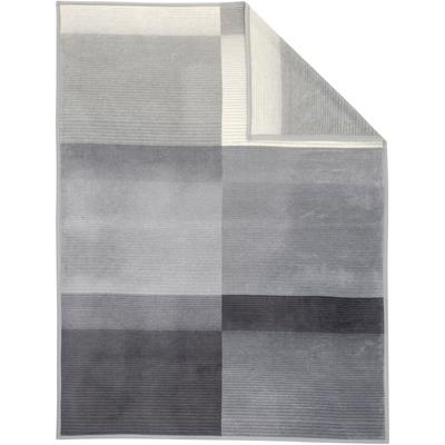 Wohndecke IBENA "Sorrento Jacquard", grau (grau, schwarz), B:150cm L:200cm, Baumwolle, Kunstfaser, Wohndecken, Wohndecke, sanfter Farbverlauf, Kuscheldecke