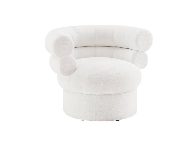 SalesFever Cocktailsessel Boucléstoff Weiß