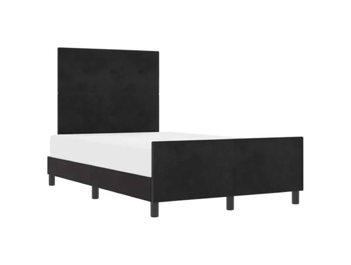 KKgypkn Boxspringbett mit verstellbarem Kopfteil Schwarz 120x190 cm Samt, modernes Design mit massiver Kiefer, robuste Plattform ohne Boxspringmatratze, einfacher Aufbau
