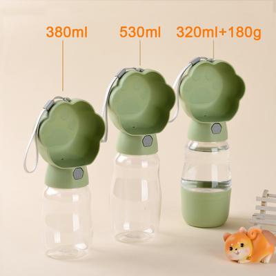 On Spot Shop Outdoor Portable Dog Water Bottle With Food Container, Travel Pet Drinking Bowl & Feeder For Small, Large Dogs green 380ml pet