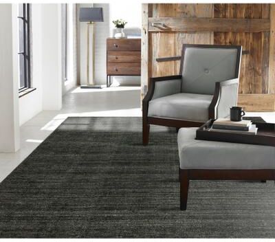 KALATY Handmade Graphite Wool and Viscose Area Rug
