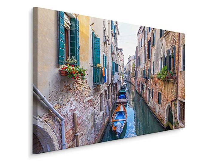 Muralo Wandbilder Venedig, Stadt, Kanal, Wasser, Gasse, Boote - 120x80 cm
