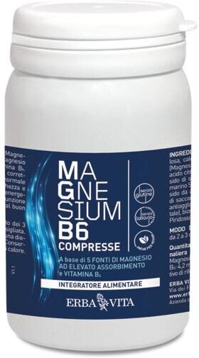Erba Vita Magnesium B6 Integratore Magnesio e Vitamina B 60 Capsule