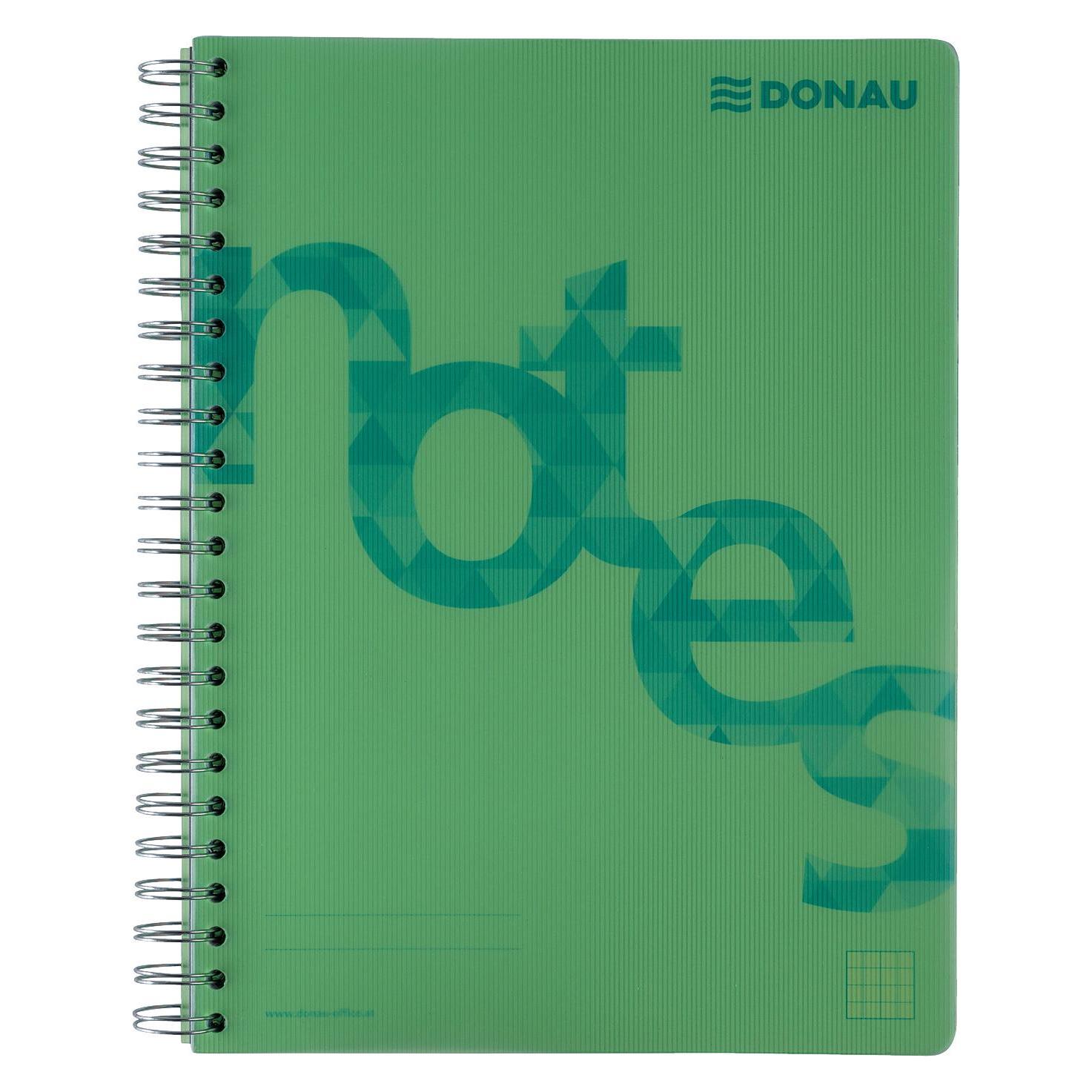 Donau Collegeblock DIN A4 140 Blatt grün (A4, Kariert, Harter Einband) (330163011)