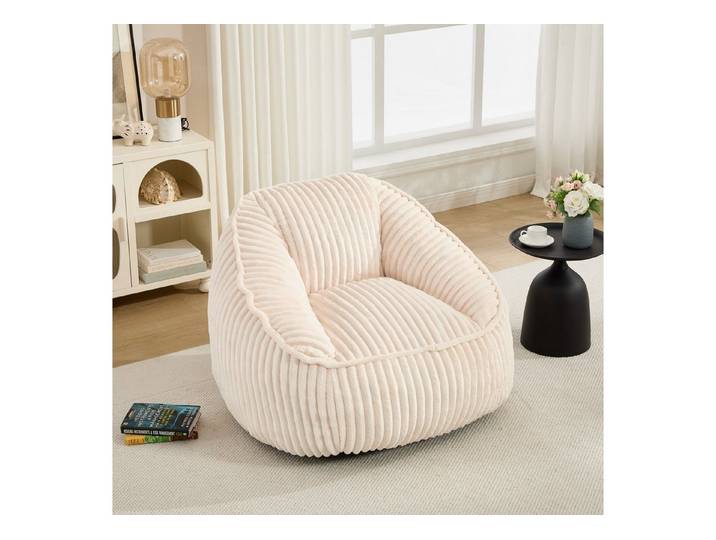 Odikalo Sitzsack Loungesofa Stuhl Memory-Schaumstofffüllung gestreifter Blasen-Plüsch (flauschig gemütlich gemütlicher Sofa für Wohnzimmer Wohnungen und Schlafsäle)