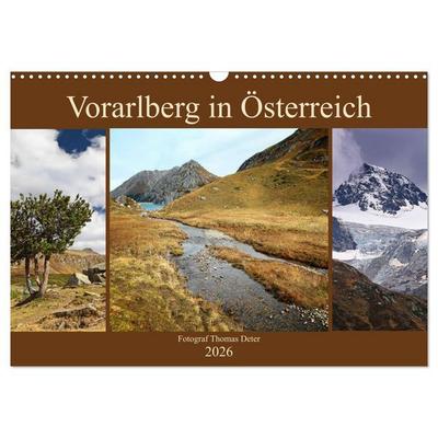 Vorarlberg in Österreich (Wandkalender 2026 DIN A3 quer), CALVENDO Monatskalender