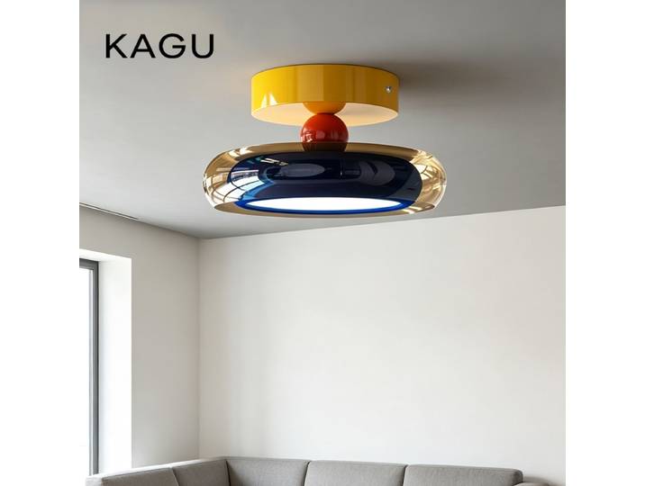 Plafonnier en verre vintage moderne, lumière pour couloir, balcon, cuisine, chambre à coucher, verre multicolore