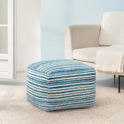 Jani 22-inch Ottoman Pouf - Handcrafted Handmade Round Ottoman for Seating, Footrest, Home Decor for Living Room, Bedroom