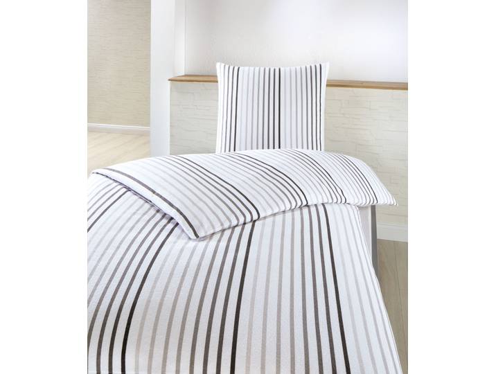 Bettwäsche DYCKHOFF Stefanie , grau, B/L: 155cm x 220cm, 1 Stk., 1 Stk., Frottee, B/L: 80cm x 80cm, 2 Stk., Frottee, Obermaterial: 75% Baumwolle, 25% Polyester, Bettwäsche, Bettwäsche, aus Weichfrottier