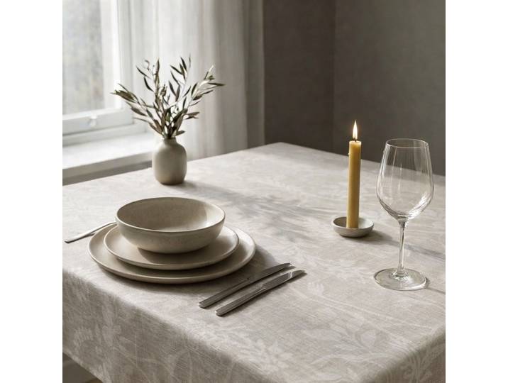 Tischdecke GOODPRODUCT Linnah Gr. 1, sand, B:80cm L:80cm, Polyester, Tischdecken, Tischdecke, pflegeleicht, Esszimmer, Dekoration, uni