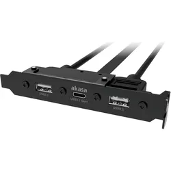 Akasa Internes USB 3.0/2.0 auf externes USB-C und 2x USB 2.0 Typ-A Adapterkabel (0.30 m, USB 2.0, USB 3.2 Gen 1), USB Kabel