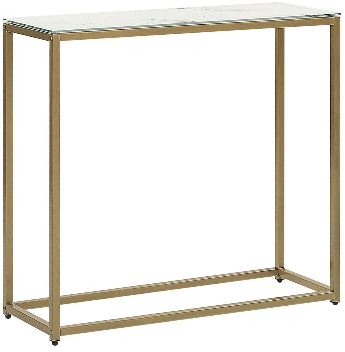 Beliani Consoletafel Delano - Goud/Wit - Veiligheidsglas