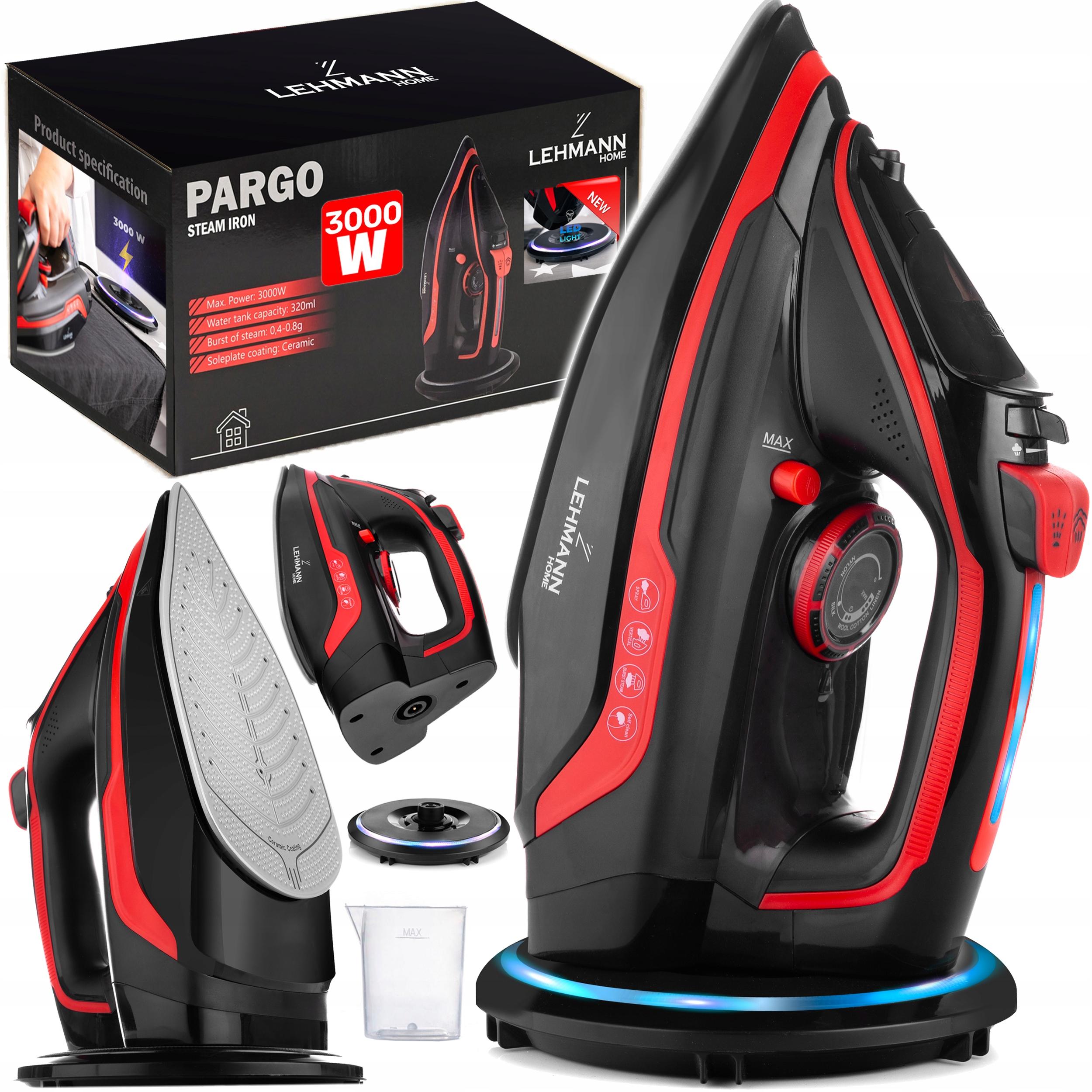 Kabelloses Bügeleisen Lehmann Pargo 3000W Keramik Dampf Pro Stark Lehmann Pargo